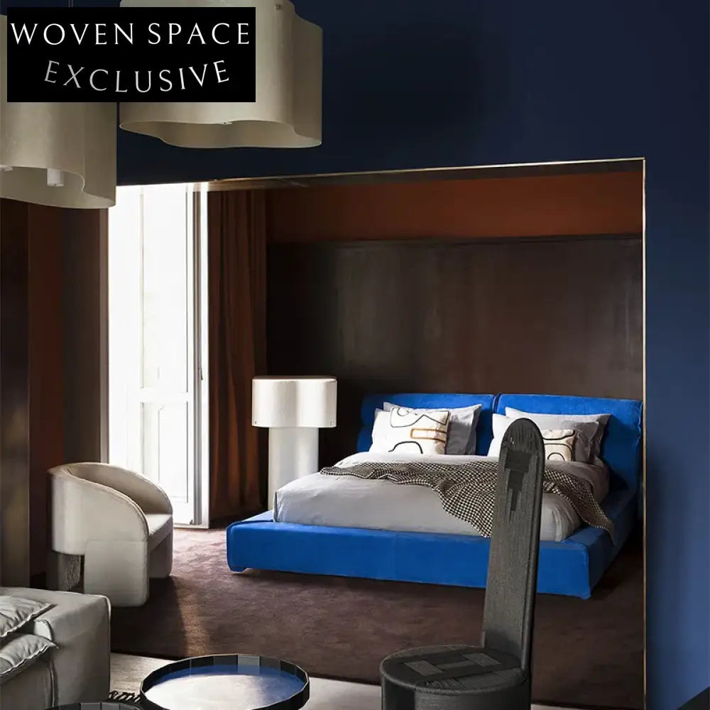 Elegant Modern Fabric Upholstered King Size Soft Bed for Bedroom