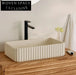 Elegant Modern Fluted Artificial Stone Above Counter Bathroom Lavabo Basin