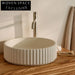 Elegant Modern Fluted Artificial Stone Above Counter Bathroom Lavabo Basin