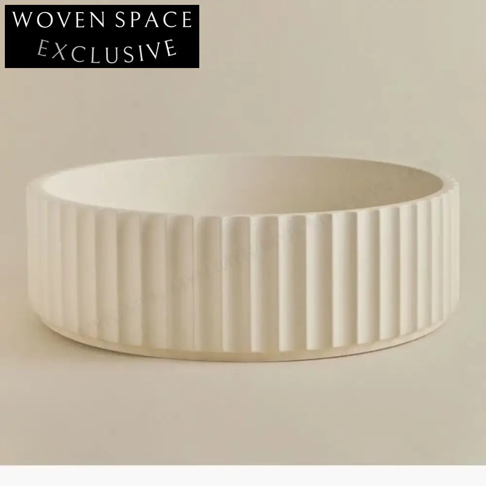 Elegant Modern Fluted Artificial Stone Above Counter Bathroom Lavabo Basin