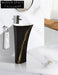 Elegant Modern Freestanding Ceramic Pedestal Round Bathroom Wash Sink