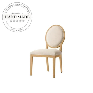 Elegant Modern French Fabric Upholstered Wooden Frame Dining Chair