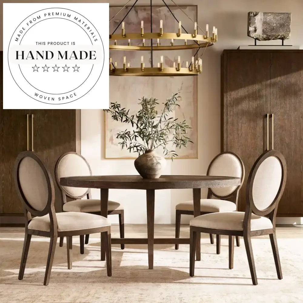 Elegant Modern French Fabric Upholstered Wooden Frame Dining Chair