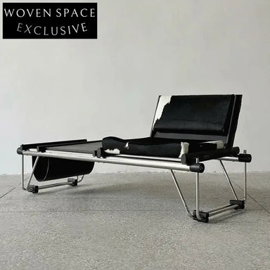 Elegant Modern Genuine Leather Bench with Integrated Side Table for Living Room