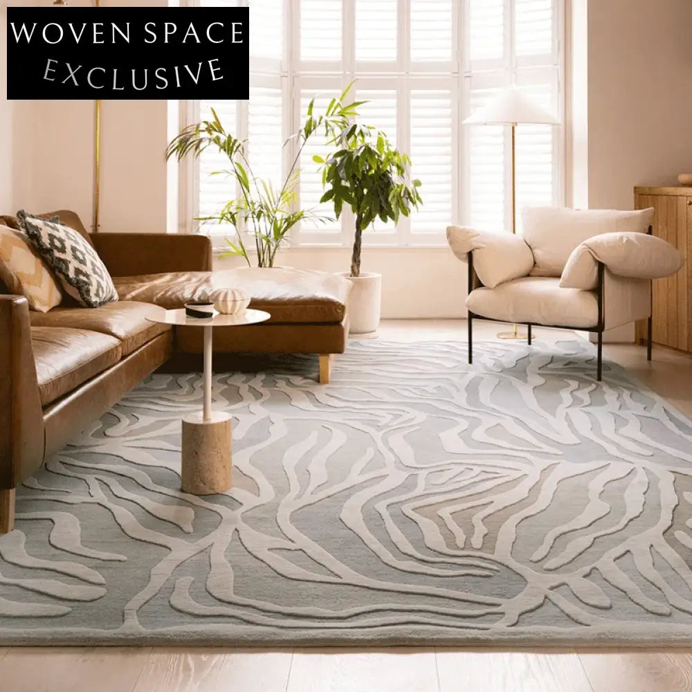 Elegant Modern Geometric Polyester Area Rug for Living Room Bedroom Sofa