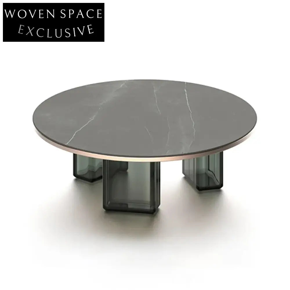 Elegant Modern Glass Round Coffee Table for Living Room Home Decor