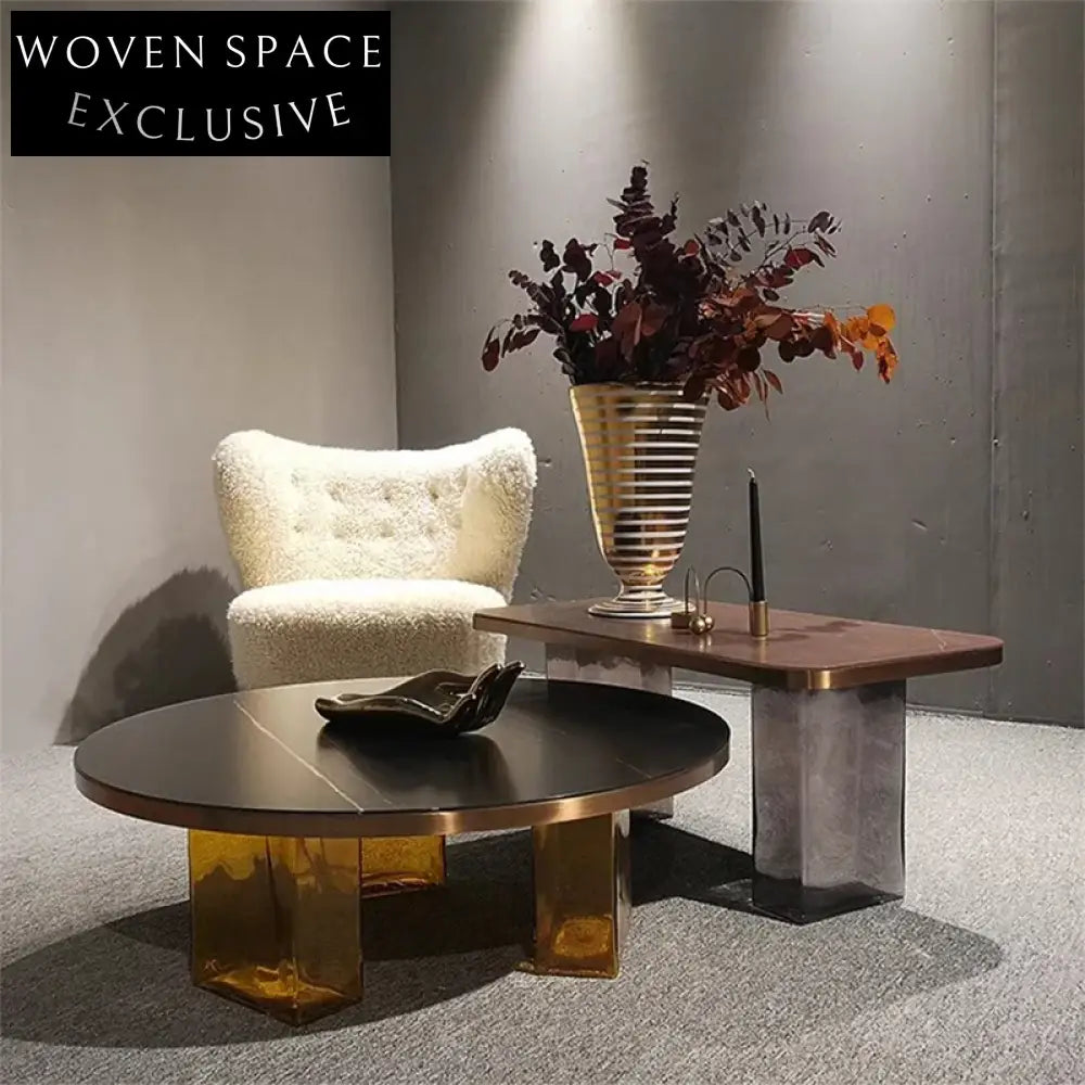 Elegant Modern Glass Round Coffee Table for Living Room Home Decor