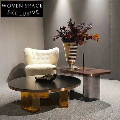 Elegant Modern Glass Round Coffee Table for Living Room Home Decor