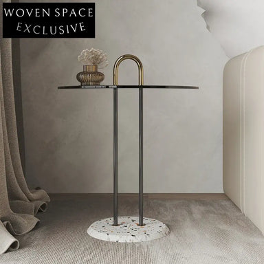 Elegant Modern Glass Top Coffee Table with Stainless Steel Marble Base