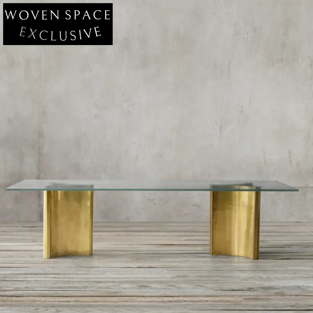 Elegant Modern Glass Top Dining Table with Metal Base for Dining Room