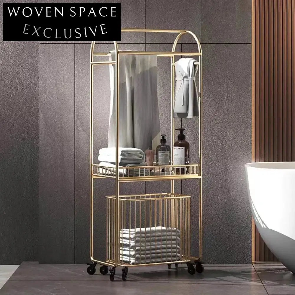 Elegant Modern Gold 3-Tier Freestanding Stainless Steel Towel Rack with Marble Base