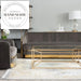 Elegant Modern Gold Accented Velvet Fabric Living Room Sofa