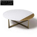 Elegant Modern Gold Base Marble Top Round Coffee Table