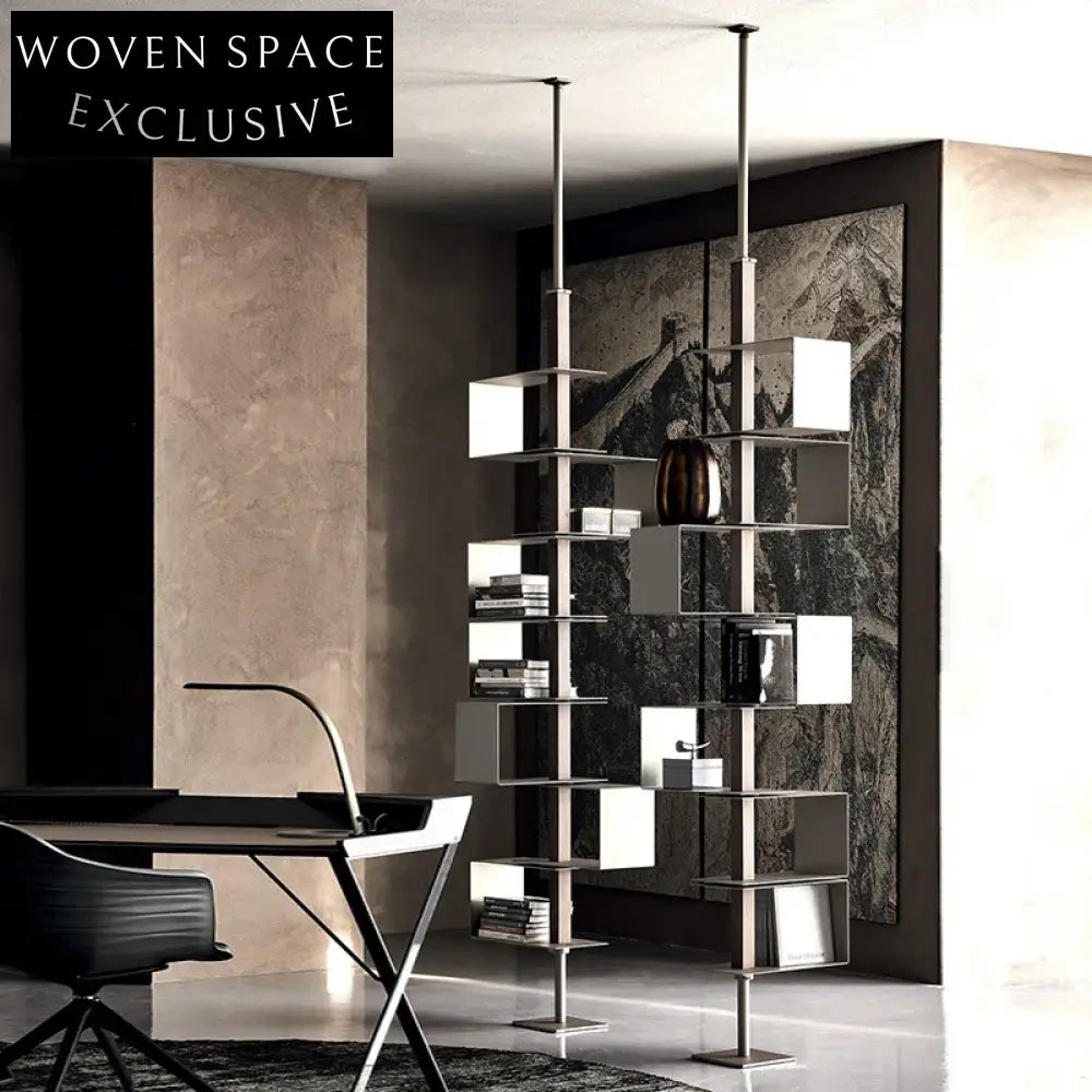 Elegant Modern Gold Metal Tall Display Shelf for Living Room Bookcase