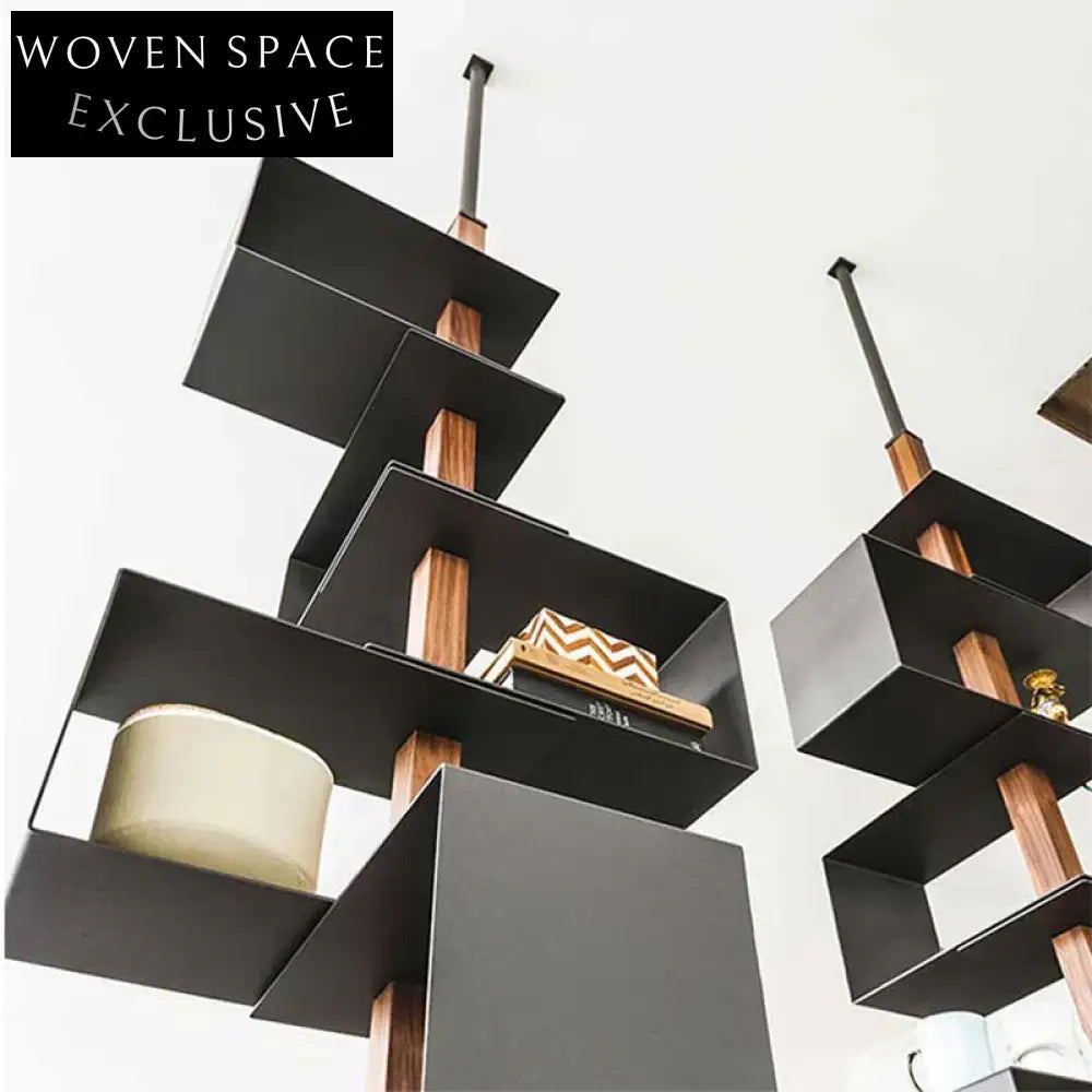 Elegant Modern Gold Metal Tall Display Shelf for Living Room Bookcase