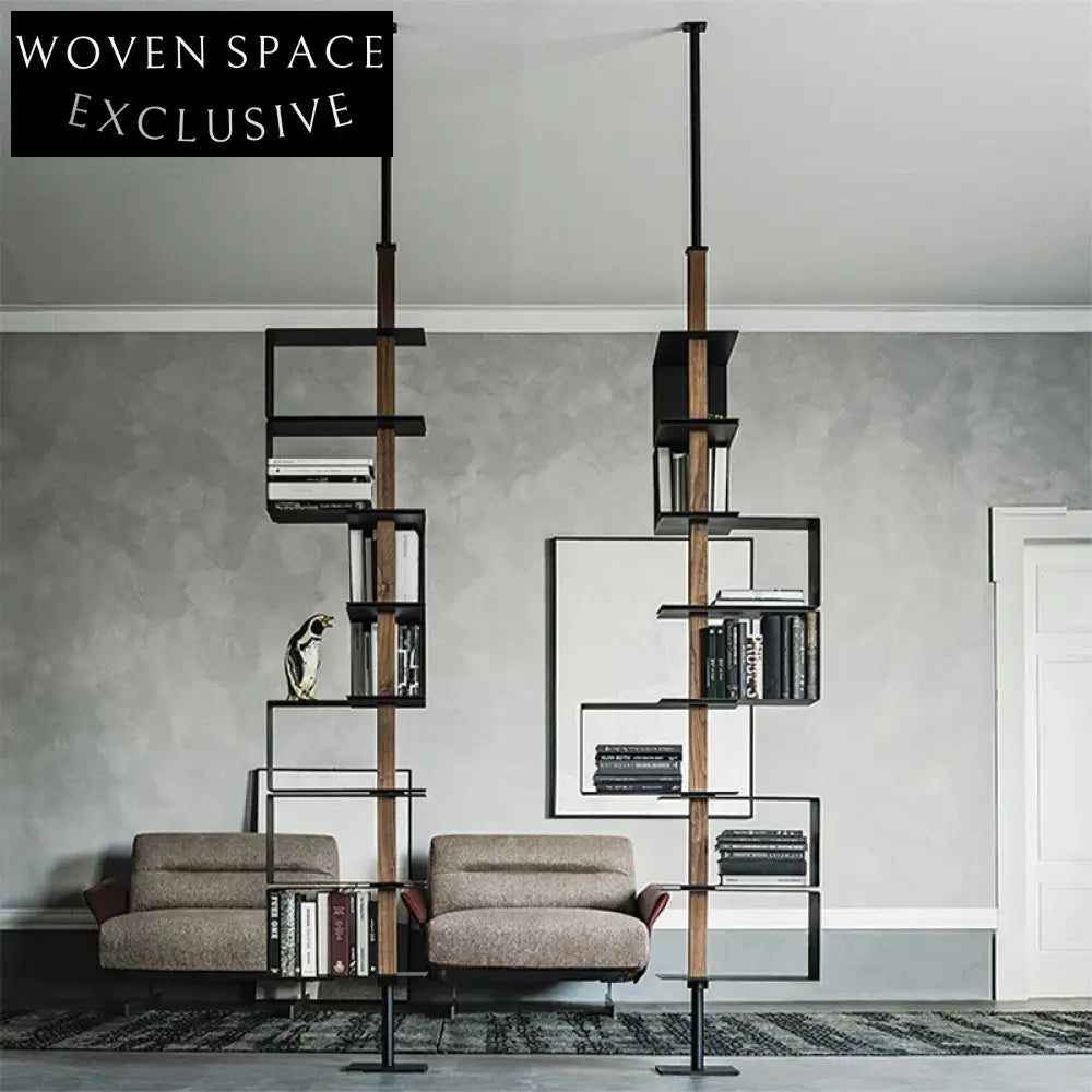 Elegant Modern Gold Metal Tall Display Shelf for Living Room Bookcase