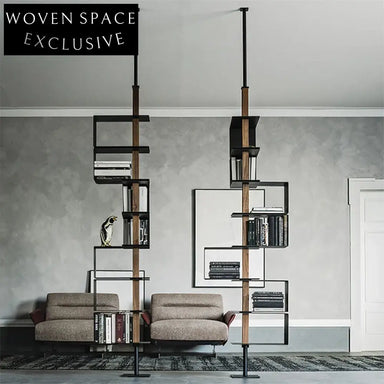 Elegant Modern Gold Metal Tall Display Shelf for Living Room Bookcase