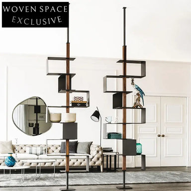 Elegant Modern Gold Metal Tall Display Shelf for Living Room Bookcase