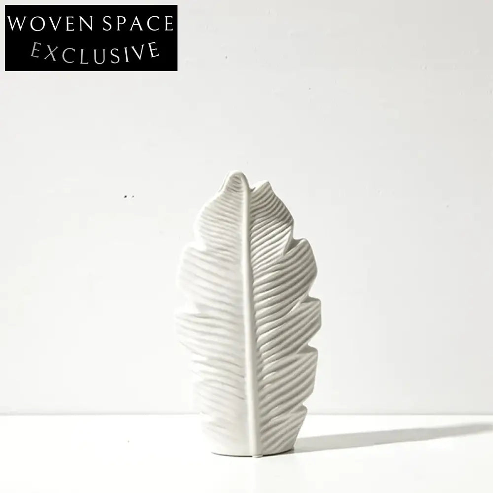Elegant Modern Handmade Ceramic White Tabletop Decorative Flower Vase Set