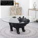 Elegant Modern Hippo Coffee Table: Luxury Glass Top, Durable FRP Base