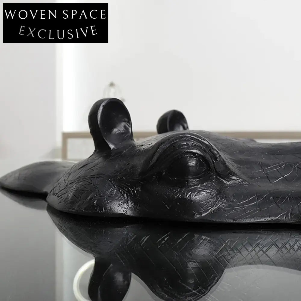 Elegant Modern Hippo Coffee Table: Luxury Glass Top, Durable FRP Base