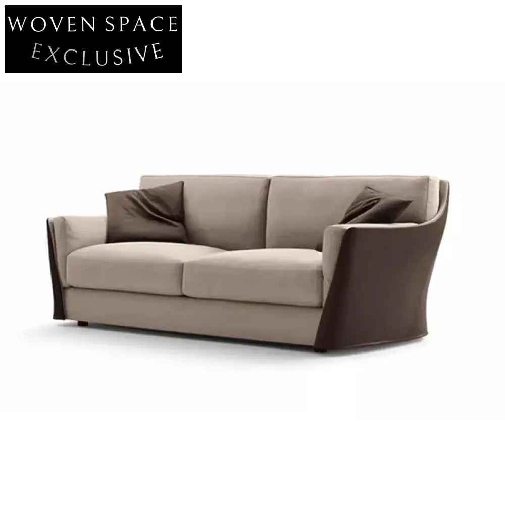 Elegant Modern Italian Leather Sofa Set for Luxury Hotel Villa Living Room Seating