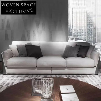 Elegant Modern Italian Leather Sofa Set for Luxury Hotel Villa Living Room Seating