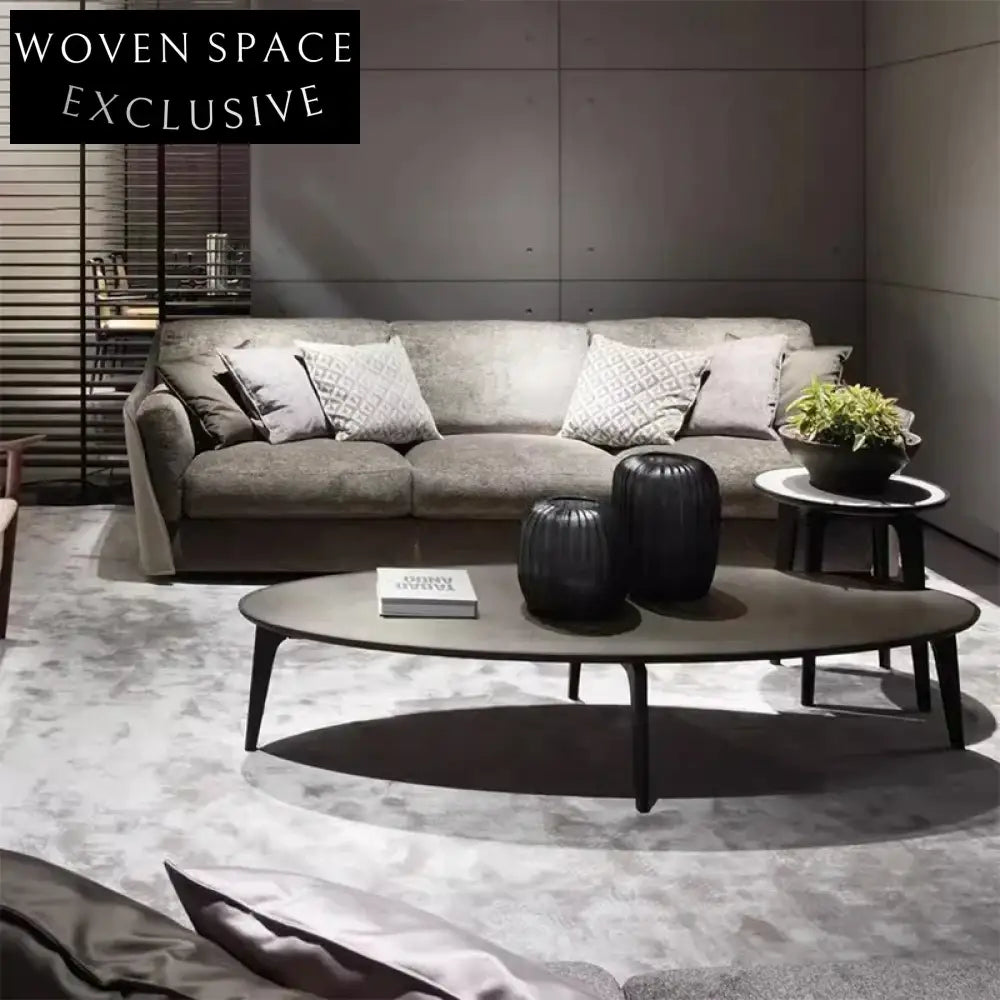 Elegant Modern Italian Leather Sofa Set for Luxury Hotel Villa Living Room Seating