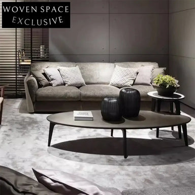 Elegant Modern Italian Leather Sofa Set for Luxury Hotel Villa Living Room Seating