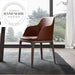 Elegant Modern Italian Solid Wood and Leather Designer Dining Armchair