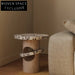 Elegant Modern Italian Travertine Stone Round Corner End Table for Living Room