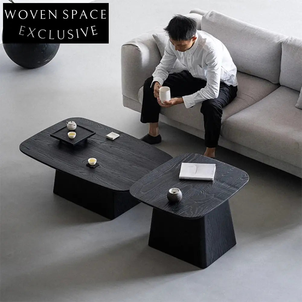 Elegant Modern Japanese Solid Wood Coffee Table with Bevelling Edge Design