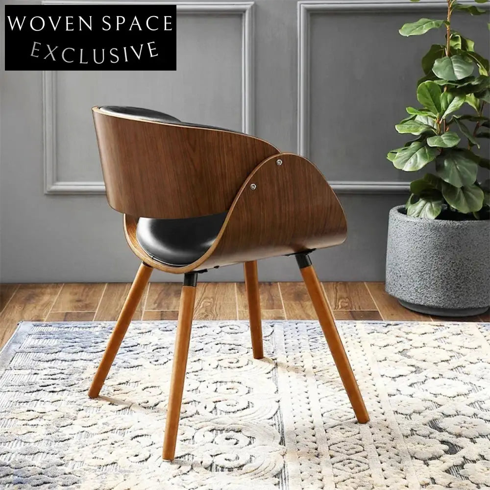 Elegant Modern Leather Upholstered Designer Indoor Outdoor Dining Chair