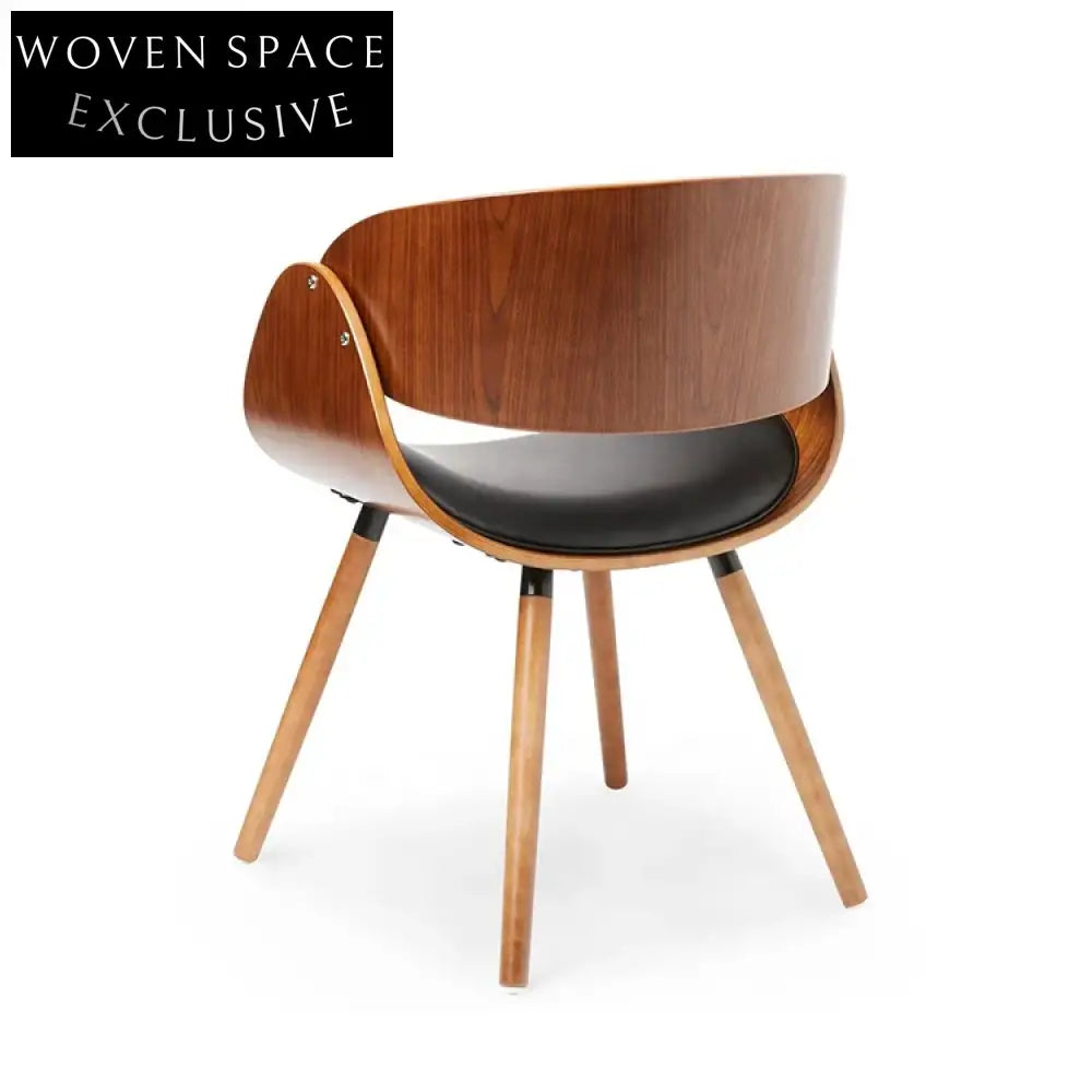 Elegant Modern Leather Upholstered Designer Indoor Outdoor Dining Chair