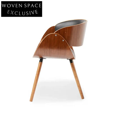 Elegant Modern Leather Upholstered Designer Indoor Outdoor Dining Chair