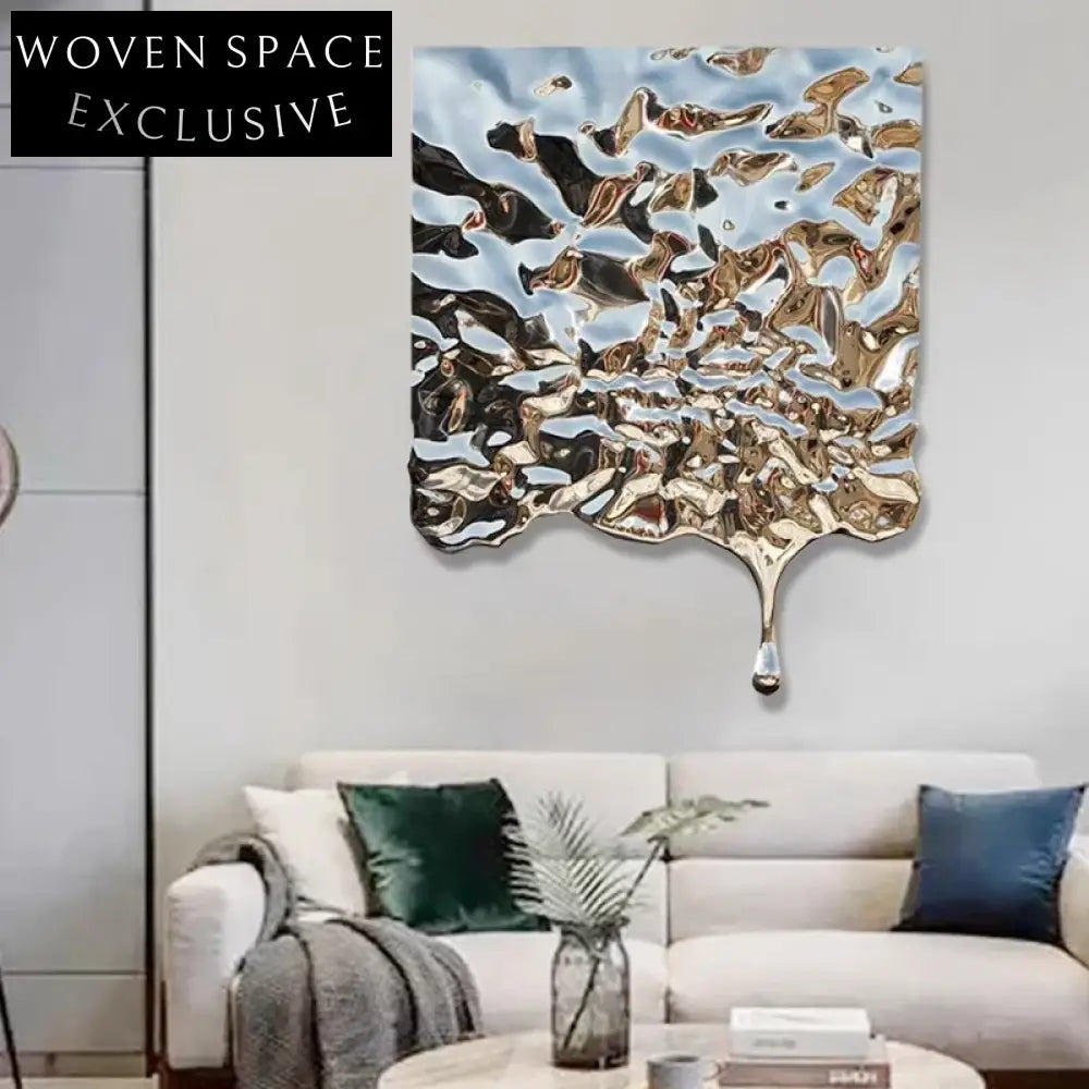 Elegant Modern Luxury 3D Metal Wall Decor Drops Shape Art Sculpture