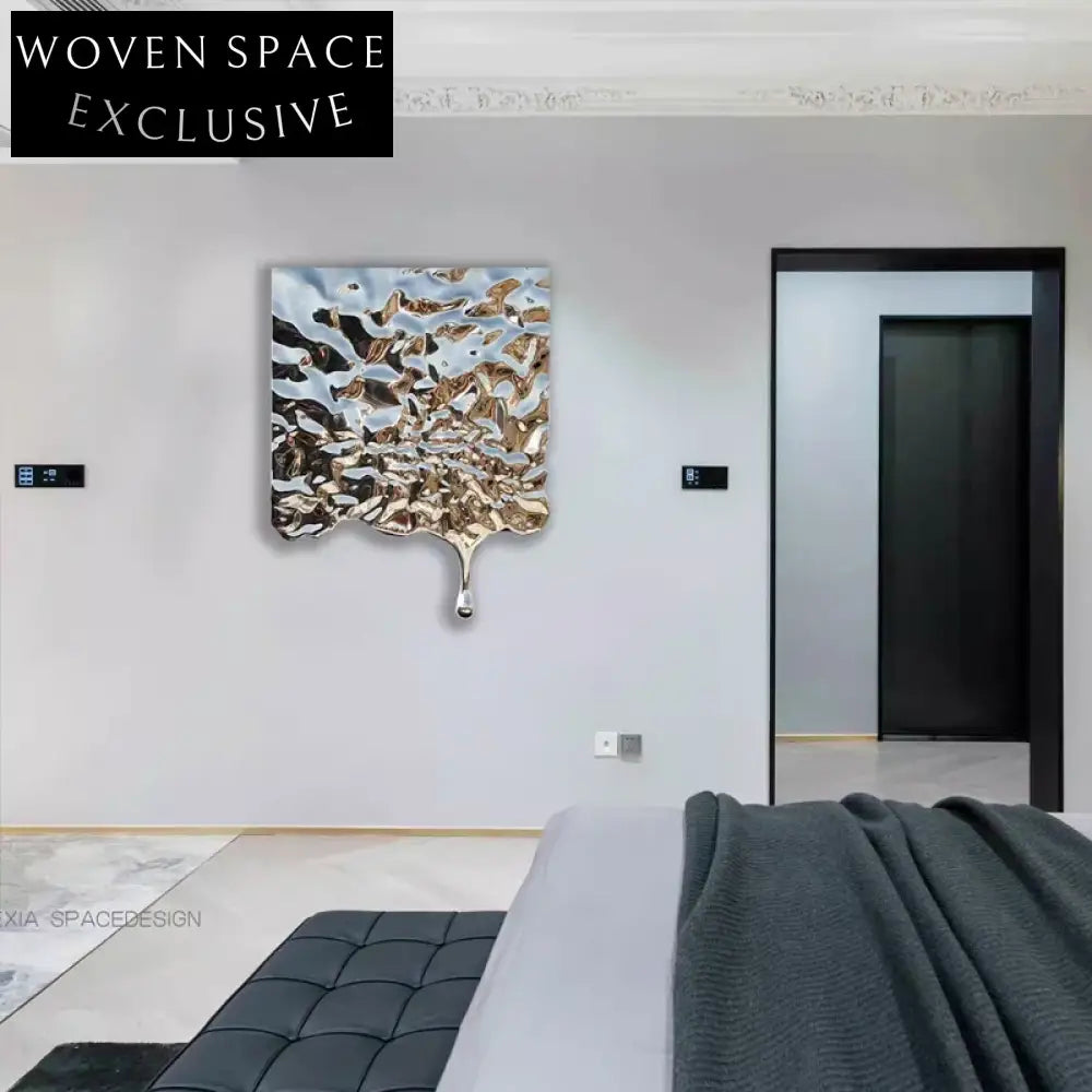 Elegant Modern Luxury 3D Metal Wall Decor Drops Shape Art Sculpture