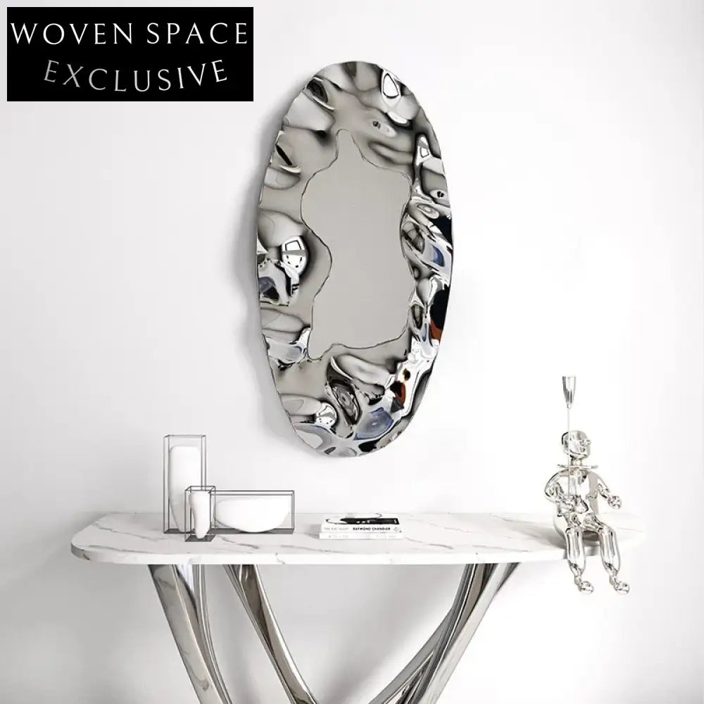 Elegant Modern Luxury Corrugated Mirror Metal Wall Art Decor