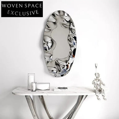 Elegant Modern Luxury Corrugated Mirror Metal Wall Art Decor