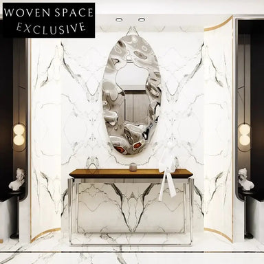 Elegant Modern Luxury Corrugated Mirror Metal Wall Art Decor