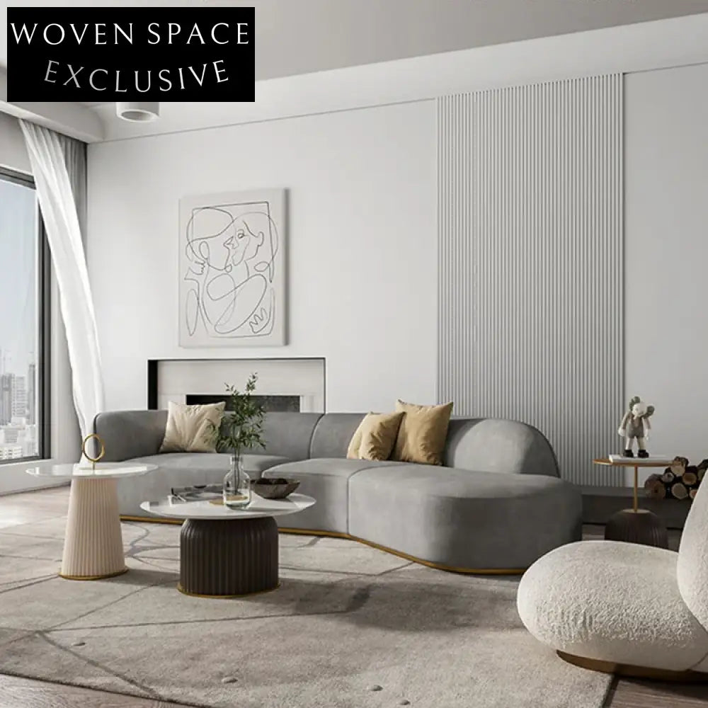 Elegant Modern Luxury Fabric Sectional Lounge Sofa