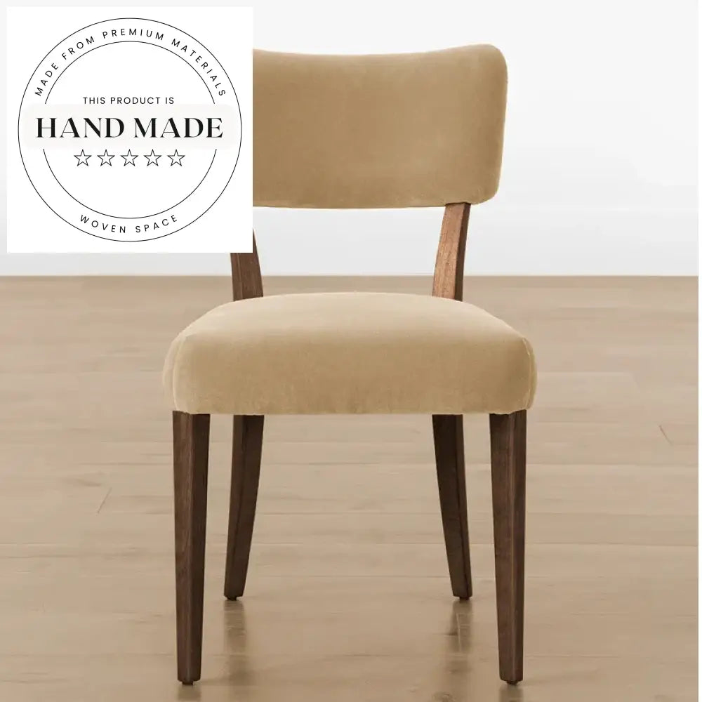 Elegant Modern Luxury Velvet Upholstered Solid Oak Wood Dining Chair