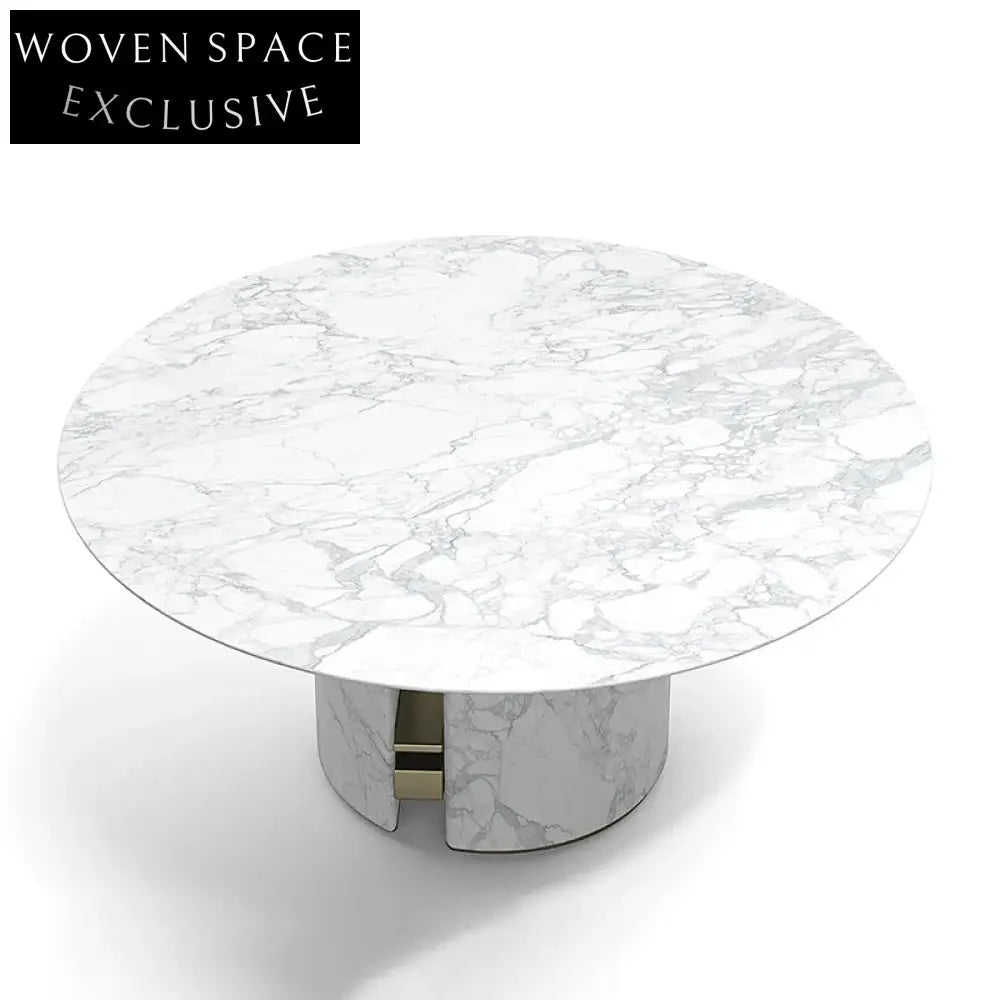 Elegant Modern Luxury White Marble Top Dining Table