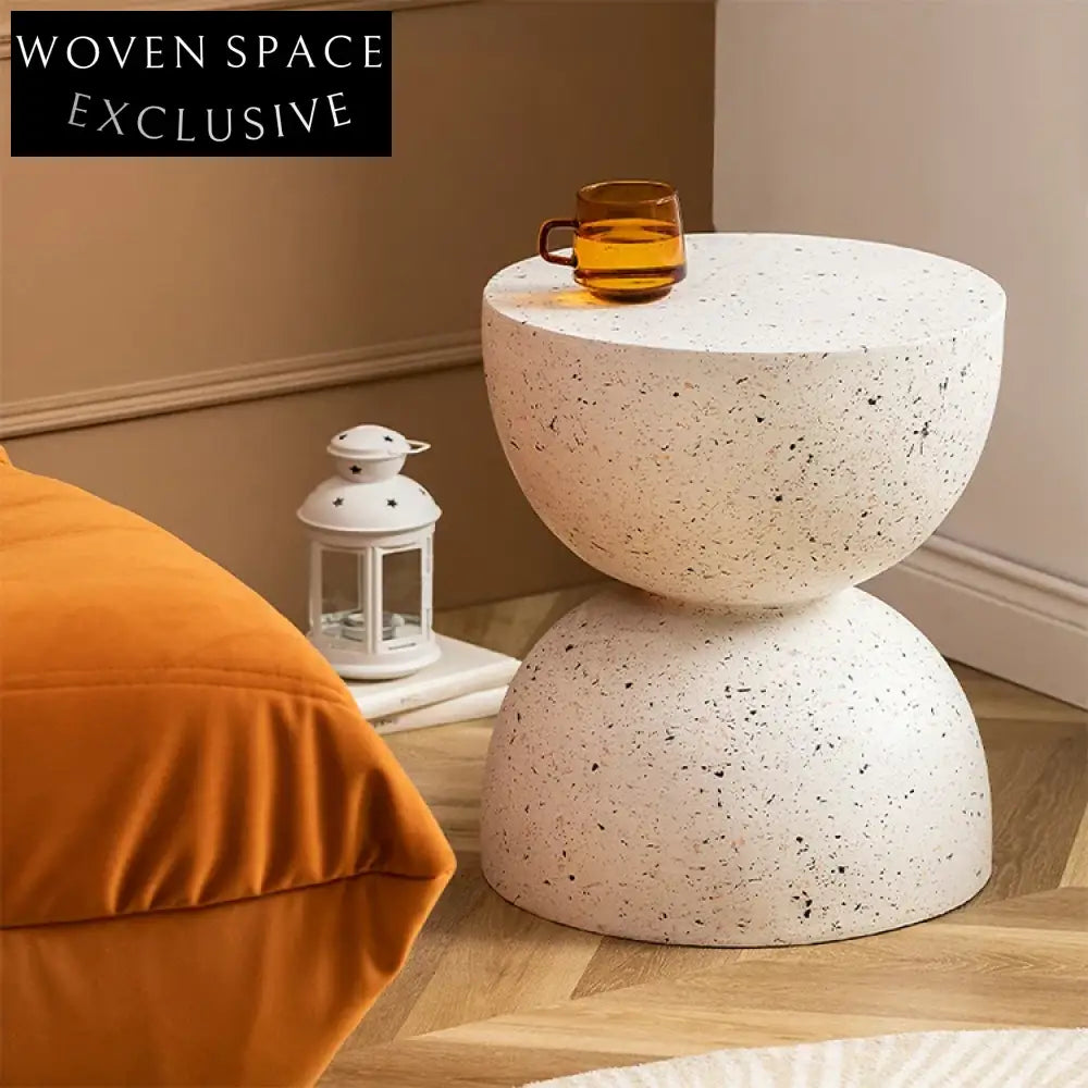 Elegant Modern Magnesium Oxide Round Side Table for Living Room