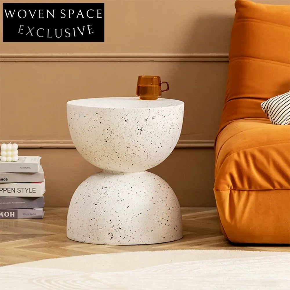 Elegant Modern Magnesium Oxide Round Side Table for Living Room