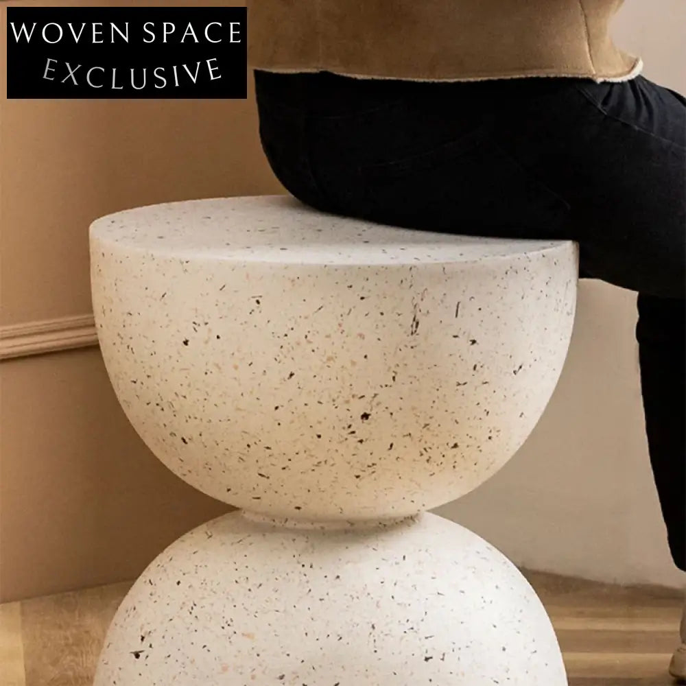 Elegant Modern Magnesium Oxide Round Side Table for Living Room