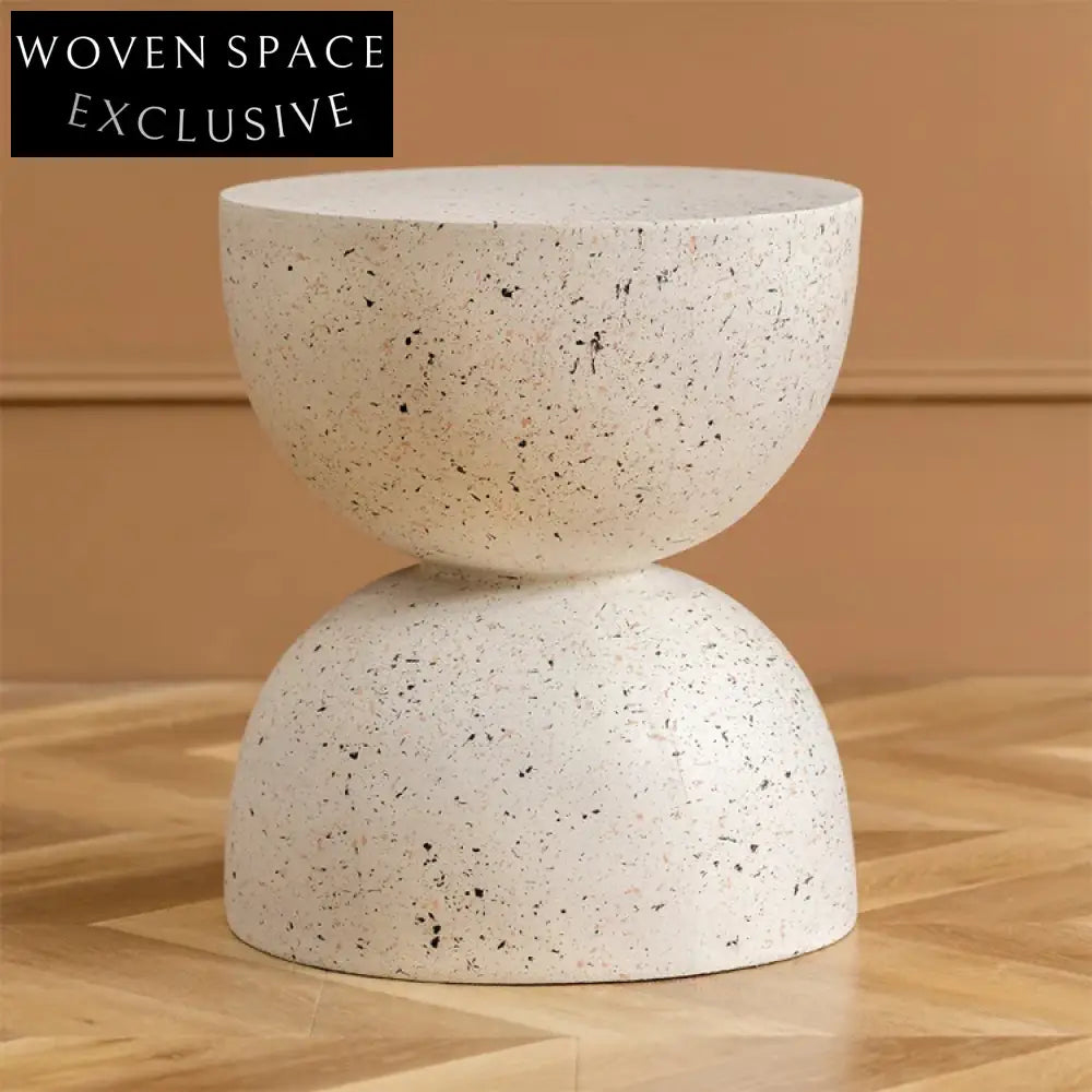 Elegant Modern Magnesium Oxide Round Side Table for Living Room