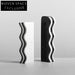 Elegant Modern Marble Black and White Taper Candlestick Holder Set