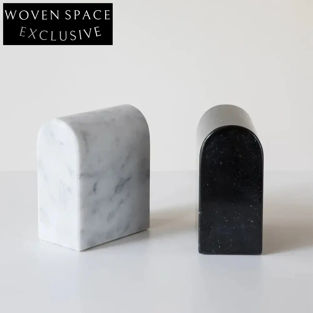Elegant Modern Marble Bookends, Natural Stone Decorative Book Holders