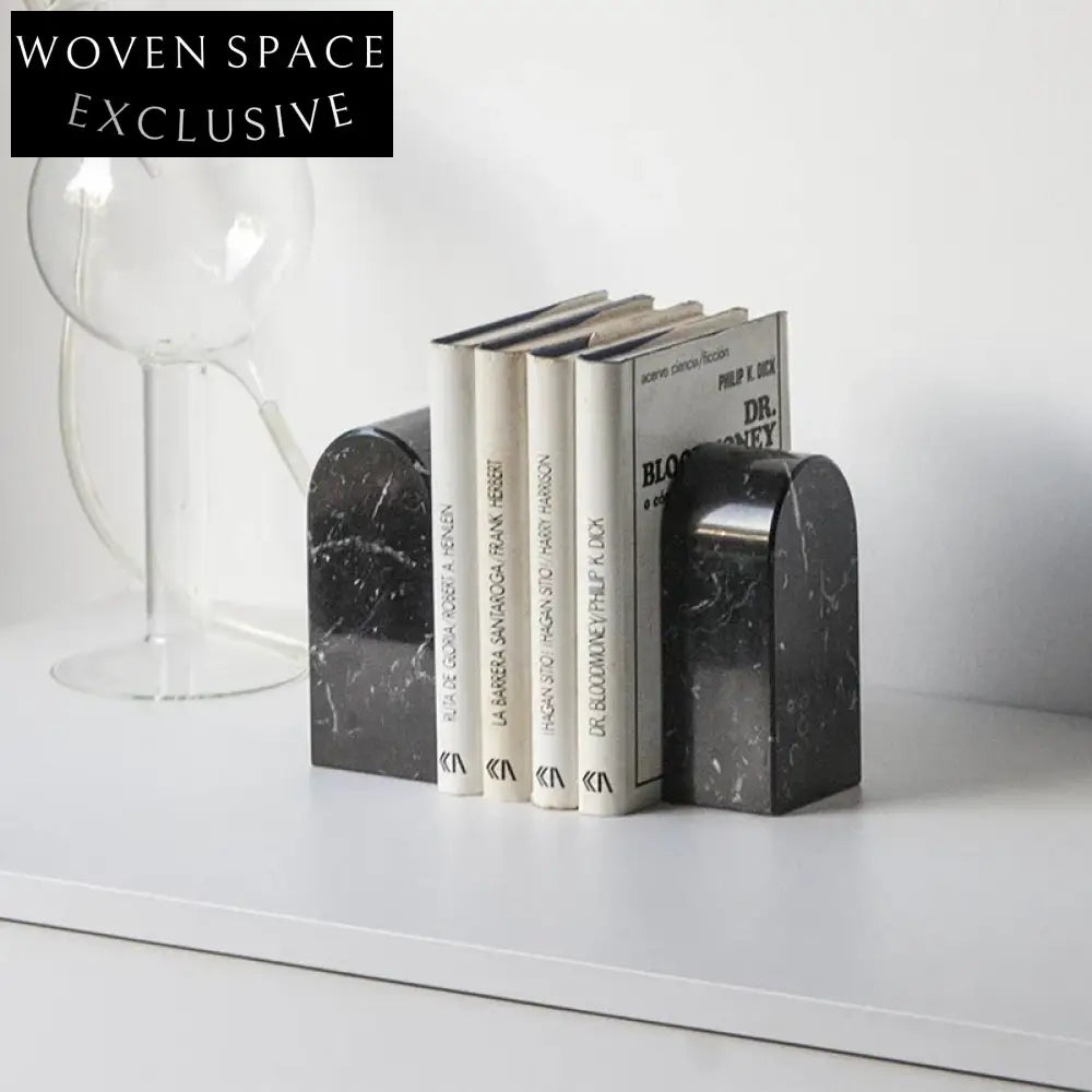 Elegant Modern Marble Bookends, Natural Stone Decorative Book Holders
